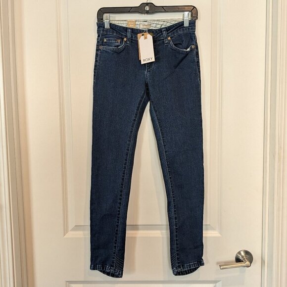 Roxy Jeans Women's Size 25 Blue Suntrippers Skinny Dark Wash Stretch Denim NWT - Picture 2 of 16